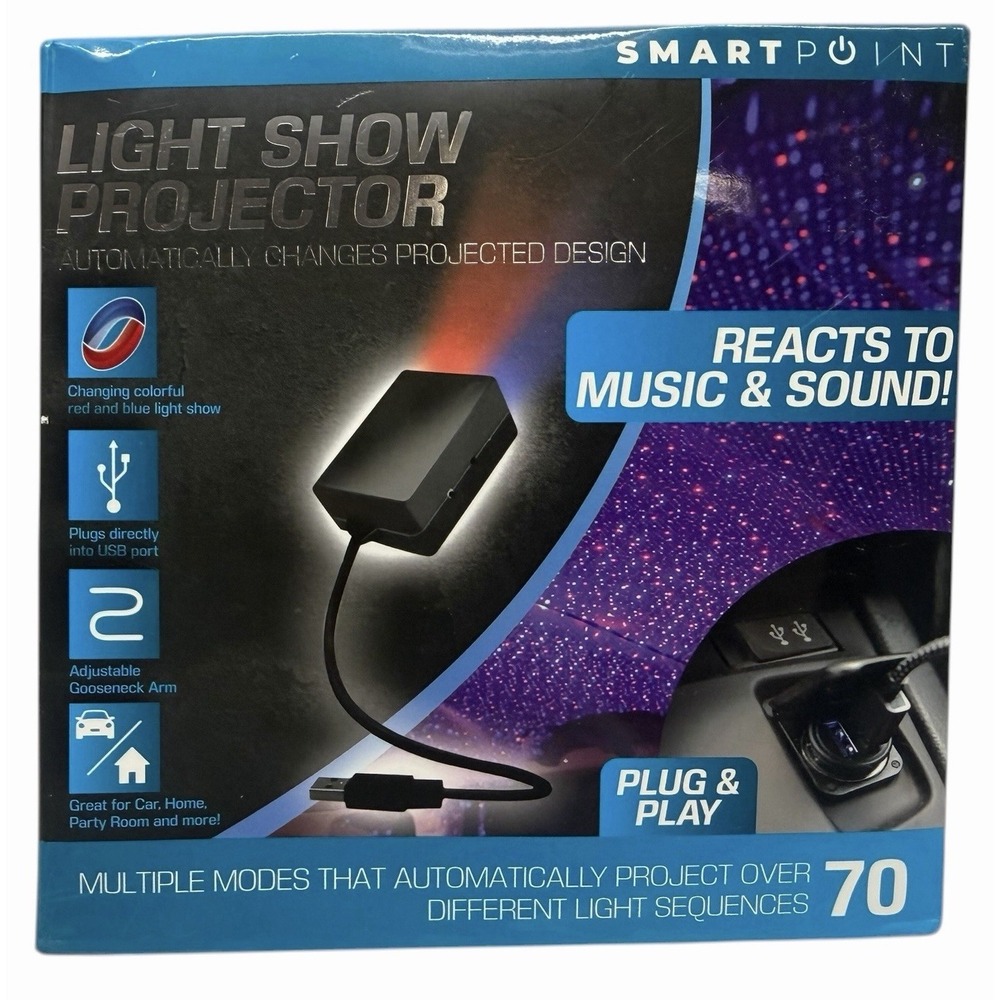 LIGHT‎ SHOW PROJECTOR W/ ADJUSTABLE USB PLUG & PLAY